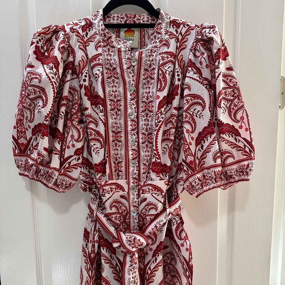 FARM Rio Off-White Tropical Cameo Cotton Romper Size M TROPICAL CAMEO- NWT! - Picture 2 of 6